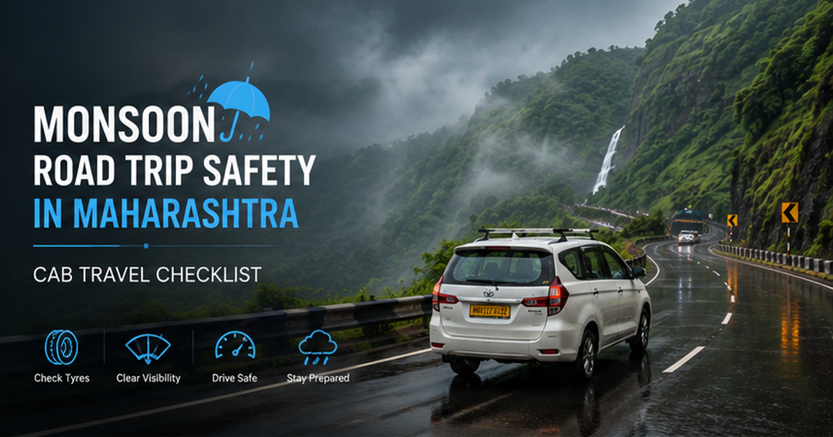 Rain falling on a winding forest road in the mountains